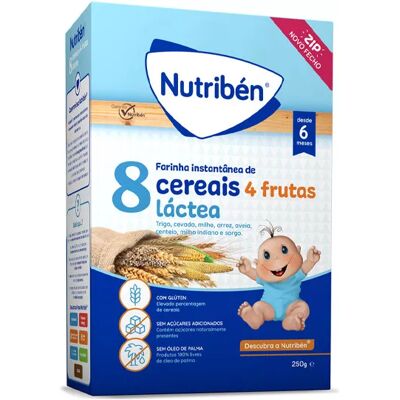 Nutribén Porridge 8 Cereals 4 Fruits with milk 250g Nutribén Porridge 8 Cereals 4 Fruits with milk 250g