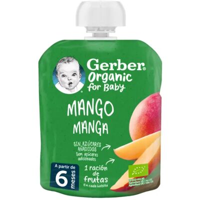 Gerber Organic Mango Baby Food Pouch - 90g - Suitable from 6 Months Gerber Organic Mango Baby Food Pouch - 90g - Suitable from 6 Months