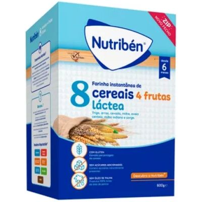 Nutribén Porridge 8 Cereals and 4 Fruits with milk 2 x 300 g Nutribén Porridge 8 Cereals and 4 Fruits with milk 2 x 300 g