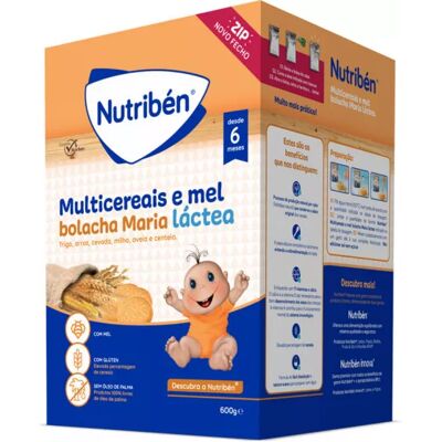 Nutribén Multicereals and Honey Porridge with Maria Cookies 600g Nutribén Multicereals and Honey Porridge with Maria Cookies 600g