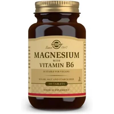 Solgar Magnesium With Vitamin B6 - Pack of 100 - Dietary Supplement Solgar Magnesium With Vitamin B6 - Pack of 100 - Dietary Supplement