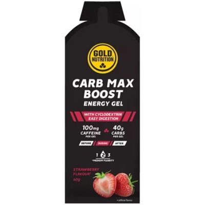 Gold Nutrition Carb Max Boost Energy Gel - Strawberry - Long Race Gold Nutrition Carb Max Boost Energy Gel - Strawberry - Long Race
