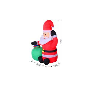 Mhstar Uk Ltd Homcom Inflatable Blow Up Christmas Santa Claus 120Cm Led   Wowcher