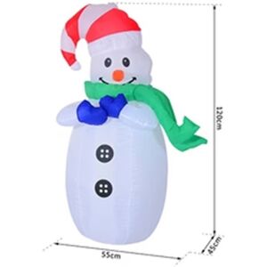 Mhstar Uk Ltd Homcom Inflatable Christmas Snowman 120 Cm W/Led Lights   Wowcher