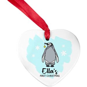 OPAZLIGHT INTERNATIONAL LTD Personalised First Christmas Heart Penguin Ornament!   Wowcher