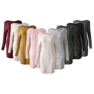 Want Clothing LTd Women's Cable Knit Jumper Dress - 9 Colours & UK Sizes 8-14