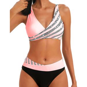 Beefy Goods Women'S Split Style Printed Bikini In 5 Sizes And 6 Colours - Blue   Wowcher