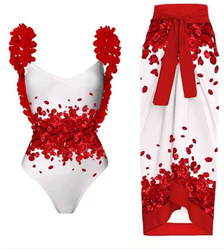 Just Gift Direct Women'S Retro Floral Print Swimwear - 3 Options, 4 Sizes, 5 Colours - Red   Wowcher