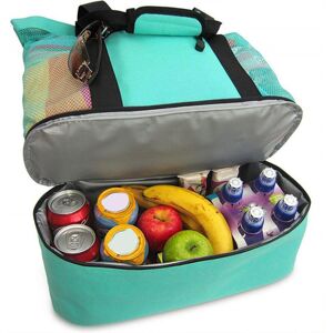 COMPANY BOOM LTD t/a Pollyjoy Large Picnic Cooler Tote Bag - Green, Blue, Black Or Rose Red   Wowcher