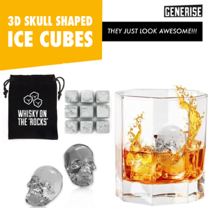 Global Fulfillment Limited (Forever cosmetics) Whiskey Stones And Ice Skull Trays - Grey   Wowcher