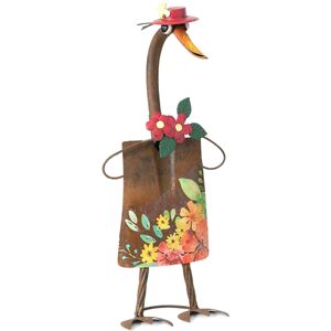 GLAXWOOD TRADING LTD Metal Garden Duck Shovel Statues - Red Or Pink Flower Style!   Wowcher