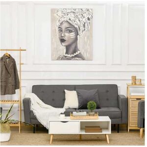 Mhstar Uk Ltd Canvas Wall Art Gold African Woman   Wowcher