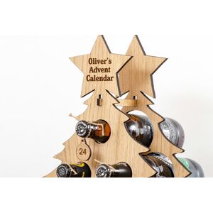 Obero International Ltd Personalised Wooden Christmas Tree Wine Bottle Rack - 2 Options   Wowcher