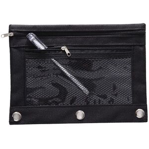 Just Gift Direct 3-Ring Pencil Case - 10 Colours! - Black   Wowcher