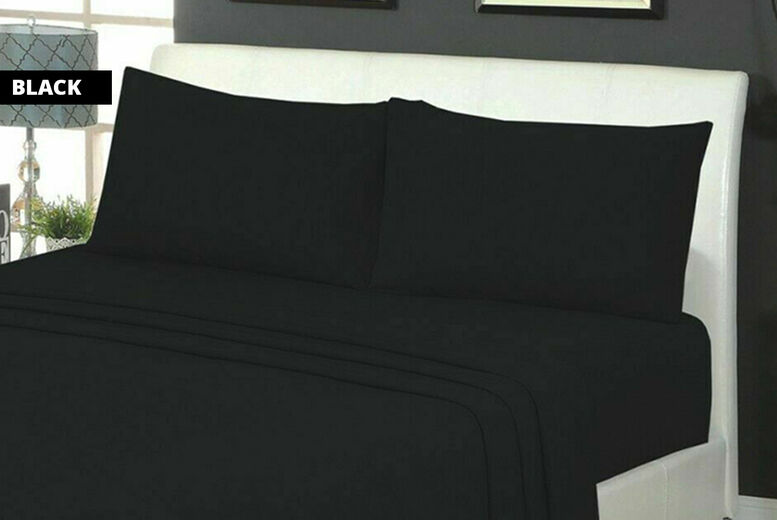 Imperial Beddings MCR Limited 100% Brushed Cotton Flannelette Fitted Sheet - Pillow Case Option - Black   Wowcher