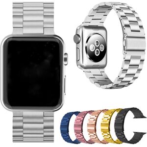 Stainless Steel Chain Apple Watch Band - Size & Colour Options - Silver   Wowcher