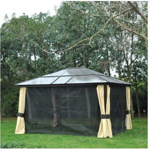 Mhstar Uk Ltd Outsunny 4.3M X3.6M Hardtop Gazebo Brown   Wowcher