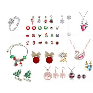 J&Y Global 24 Surprise Christmas Jewellery Pieces - Upgrade Option - Silver   Wowcher