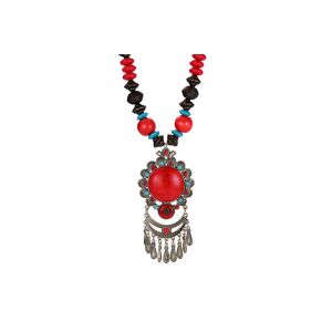 Pope Fbarrett Ltd T/A Whoop Trading Boho Necklace With Gemstones & Rustic Beads - 4 Colours - Red   Wowcher