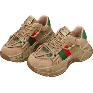 Women'S Gucci Inspired Thick Sole Sports Shoes In 6 Sizes And 2 Colours - Khaki   Wowcher