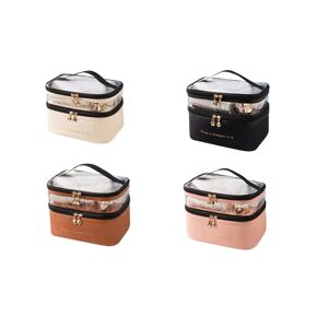 Sensual Sale Co Two Layer Travel Friendly Makeup Bag In 4 Colour Options - Brown   Wowcher