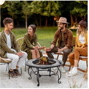 Mhstar Uk Ltd Outsunny 2-In-1 Outdoor Fire Pit   Wowcher