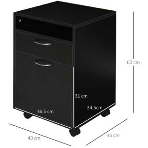 Mhstar Uk Ltd Homcom 60Cm Storage Cabinet W/ Drawer - Black   Wowcher