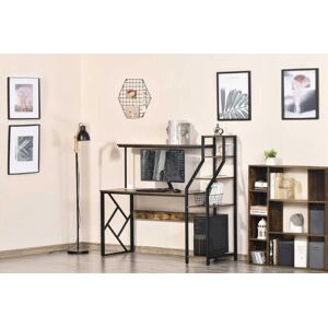 Mhstar Uk Ltd Homcom Desk, 6-Tier Storage, Brown   Wowcher
