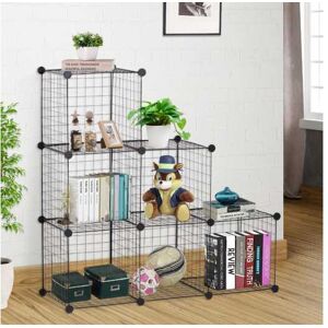 Mhstar Uk Ltd Homcom 6 Cube Wire Rack, Storage, Black   Wowcher