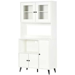 Mhstar Uk Ltd Homcom Kitchen Storage Cabinet, White   Wowcher