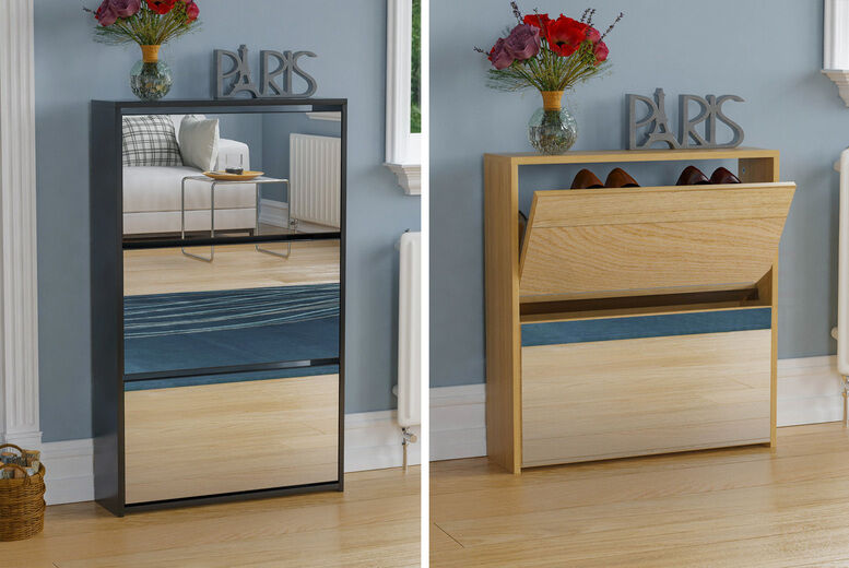 Home Discount Mirrored Shoe Cabinet - 2, 3 or 4-Drawer! Home Discount Mirrored Shoe Cabinet - 2, 3 or 4-Drawer!