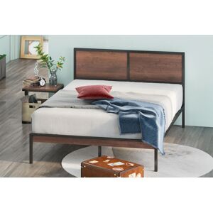 Zinus Modern Industrial Wooden Platform Bed Frame - 2 Sizes!   Wowcher