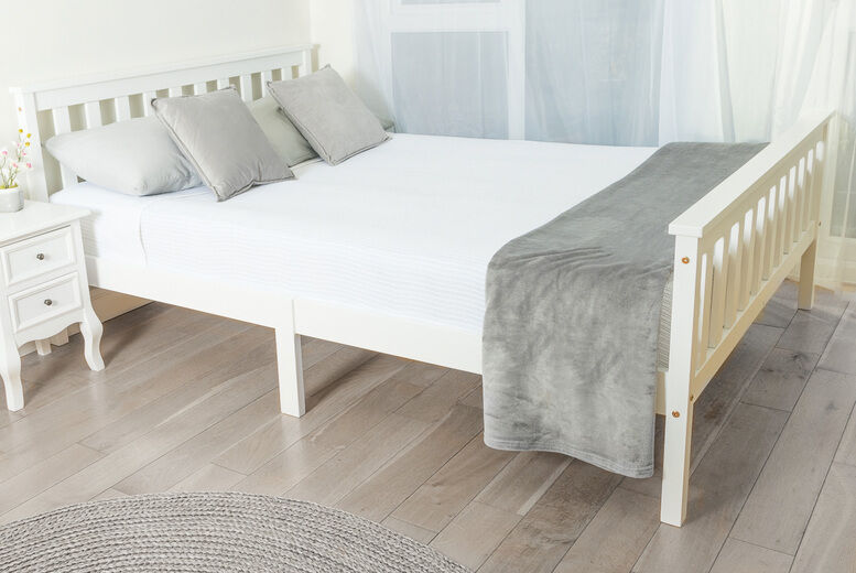 Doodle Products White Solid Wood Bed Frame - Single or Double! Doodle Products White Solid Wood Bed Frame - Single or Double!