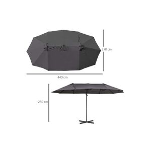 Mhstar Uk Ltd Outsunny Double Canopy Offset Parasol - Beige   Wowcher