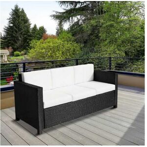 Mhstar Uk Ltd Outsunny Rattan Sofa Wicker Weave - Black   Wowcher