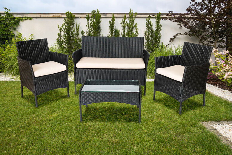 GGN INTL LTD Straame 4Pc Rattan Garden Furniture Set   Wowcher