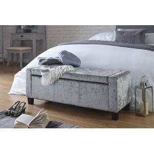 Fulfilled by Wowcher Verona Grey Crushed Velvet Ottoman Bench   Wowcher