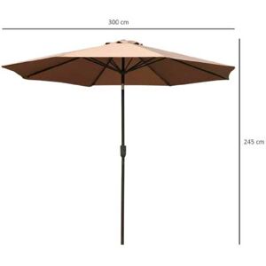 Mhstar Uk Ltd Outsunny Umbrella Steel,3X2.45M Coffee   Wowcher