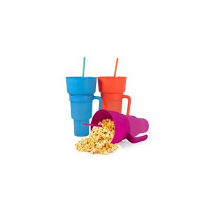 GLAXWOOD TRADING LTD 2-In-1 Snack & Drink Tumbler With Straw - Colour Changing! - Orange   Wowcher