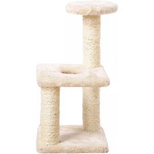 Beefy Goods 40Cm Cat Tree W/ Scratch Post & Plush Toy - White   Wowcher