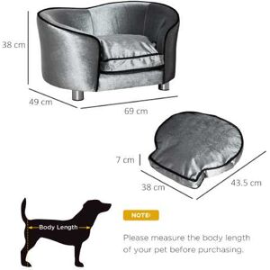 Mhstar Uk Ltd Pawhut Pet Sofa, Storage, Small Dogs - Grey   Wowcher