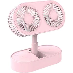 Pope Fbarrett Ltd T/A Whoop Trading Usb Powered Dual Blade Mini Desk Fan - 4 Colours - Pink   Wowcher