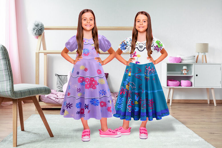 Blu Walk Trading Ltd T/A Supertrendinuk Encanto-Inspired Girls Fancy Dress – Dress, Bag & Wig Options