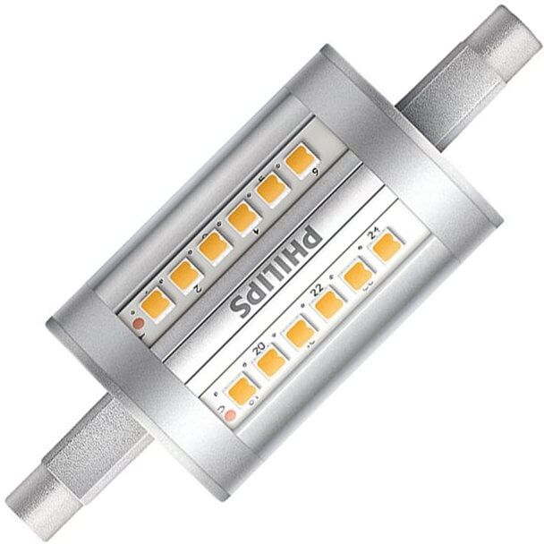 12475 Philips 7.5W Warm White LED R7S - 78mm Linear Bulb -