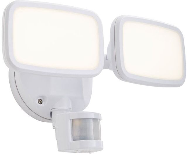 Forum Lighting Lynn LED Twin Floodlight with PIR Sensor In White Finish