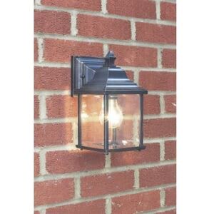 Dar Lighting Dar Doyle Outdoor Wall Lantern - Black/Gold/Clear Dar Lighting Dar Doyle Outdoor Wall Lantern - Black/Gold/Clear