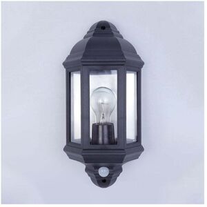 Edit Lighting Edit Coastal Newquay Single Light Half Lantern Outdoor Wall Light with Dusk to Dawn Sensor in Black Finish - Edit Lighting Edit Coastal Newquay Single Light Half Lantern Outdoor Wall Light with Dusk to Dawn Sensor in Black Finish -