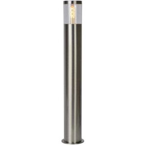 Lucide Fedor Single Light Outdoor Bollard Light In Satin Chrome Finish - Lucide Fedor Single Light Outdoor Bollard Light In Satin Chrome Finish -