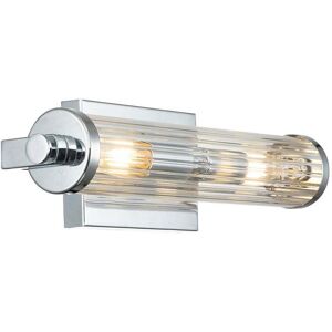 Quintiesse Azores 2 Light Glass Flush Wall Fitting In Polished Chrome Finish -