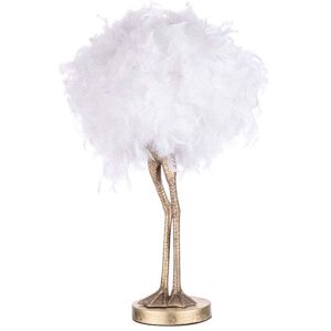 BHS Lighting BHS Ada Ostrich Legs Single Light Small Table Lamp In Gold Finish With White Feather Shade - BHS Lighting BHS Ada Ostrich Legs Single Light Small Table Lamp In Gold Finish With White Feather Shade -
